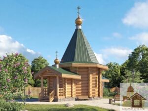 Купити зруб дерев’яної церкви в Україні проект ЗСБ-47 м²