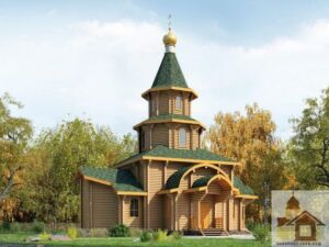 Будівництво дерев'яної церкви ЗСБ-170 м² в екологічному стилі.