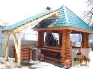 Дерев’яна бесідка ЗСБ — купити садову альтанку зі зрубу під ключ в Україні.