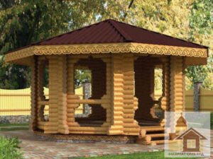 Дерев’яні альтанки ЗСБ — купити зруб альтанки з дерева під ключ в Україні.