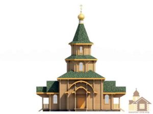 Дерев'яний храм ЗСБ-170 м² з бруса для будівництва під ключ.