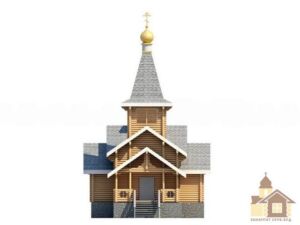 Проект дерев'яної архітектури храму ЗСБ-143 м² для будівництва під ключ.