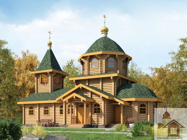 Проект дерев'яної церкви для будівництва під ключ.