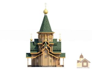 Проєкт дерев'яної церкви ЗСБ-283 м² для будівництва під ключ.