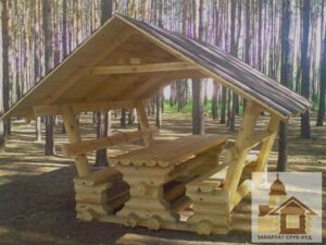 Виготовлення дерев’яних бесідок в Україні — купити зруб садової альтанки від «Закарпат Зруб-Буд».