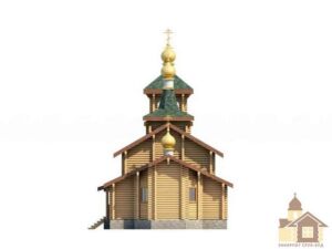 Зруб для церкви: проект дерев'яного храму під ключ ЗСБ-138 м²