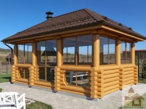 Купити дерев'яну альтанку з карпатського бруса
