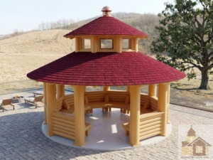Дерев’яні альтанки ціна під ключ кругла форма