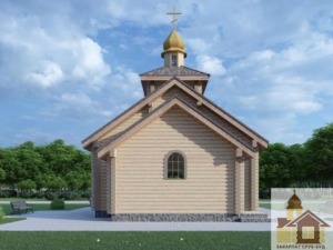 Будівництво церкви зі зруба під ключ – дерев’яний храм ЗСБ-66 м²