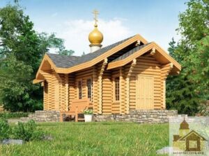 Дерев’яна церква в Україні — проект ЗСБ-53 м² зі зрубу, архітектурна елегантність і точність у кожній лінії.