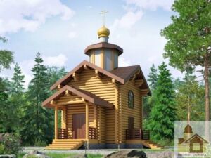 Дизайн дерев'яної церкви 49 м² від ЗСБ