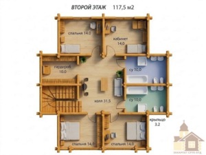 Елітний дерев’яний котедж смерека ціна будівництва за проектом 268 м².