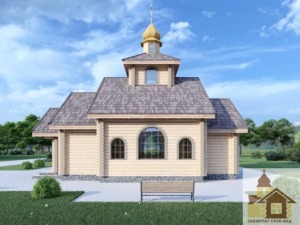 Купити дерев’яну церкву зі зруба під ключ – модель ЗСБ-66 м²