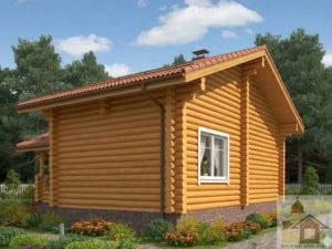 Планування першого поверху з банею та терасою купити зруб 106м2 Чорногірський велет.