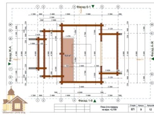 Ручнорубана дерев’яна церква зі зруба під ключ 66 м²