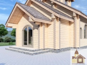Карпатська дерев’яна церква зі зруба під ключ – проєкт ЗСБ-66 м²