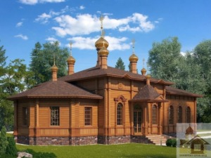 Церква зі зрубу традиційної дерев'яної конструкції