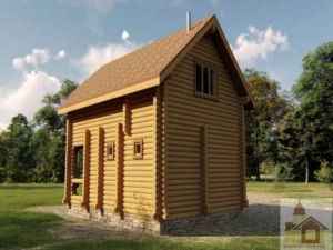 Баня з бруса під ключ ціна: екстер'єр двоповерхової бані з оциліндрованої колоди проекту Тінь Ялиці.