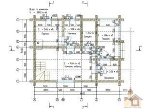 Будівництво бані під ключ: детальна схема першого поверху з парною, мийною та кімнатою відпочинку.
