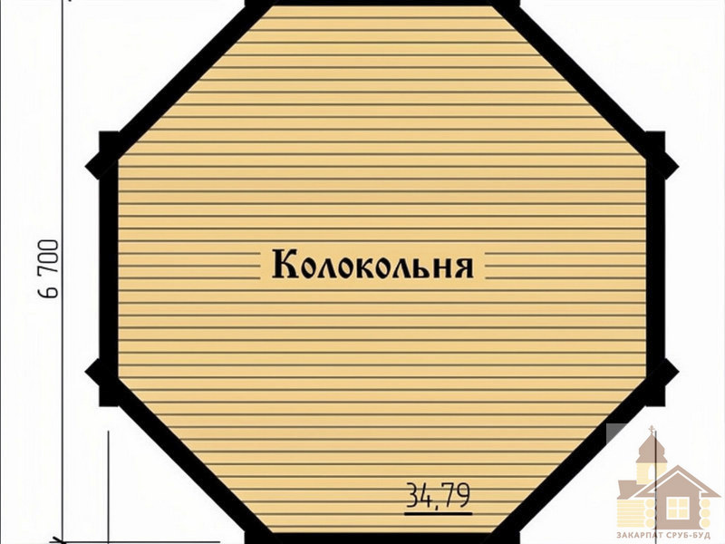 Будівництво церкви 540 м² із деревини