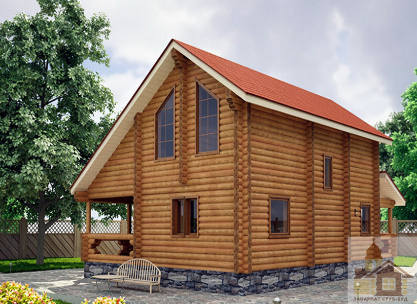 Купити зруб 153 м² — будинок площею 153 м² з мансардою
