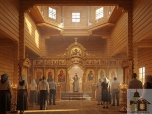 Дерев'яний храмовий комплекс зі зрубу