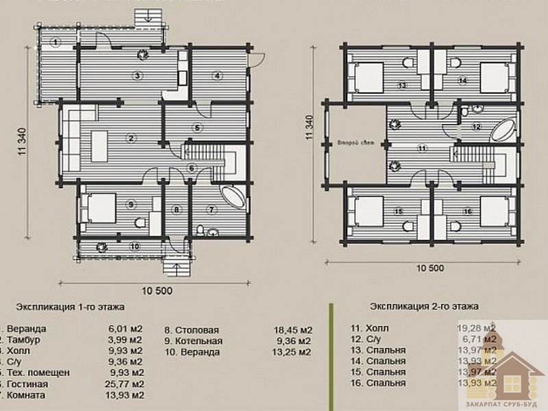 Сучасний проект дерев'яного зрубу 2027 року для будівництва
