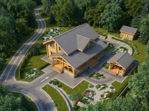Купити зруб у два поверхи для будівництва дерев’яного будинку під ключ