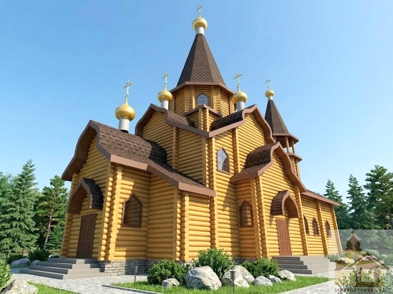 Купольна церква зруб дерев’яний храм