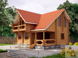 Купити зруб 153 м² — будинок 153 м² з панорамними вікнами