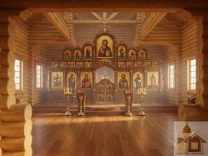 Монастирський храм із дерев'яного зрубу