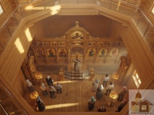 П'ятиглавий дерев'яний храм зі зрубу