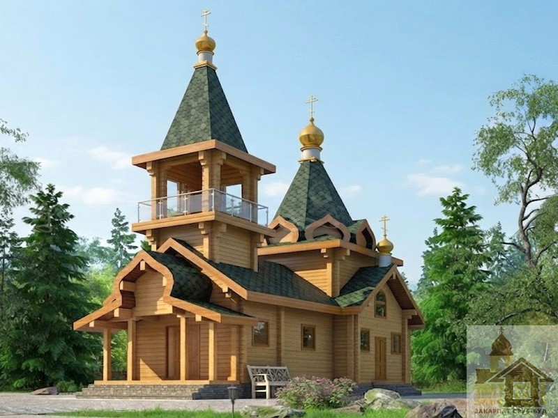 Дерев'яна церква 99 м² зі зрубу