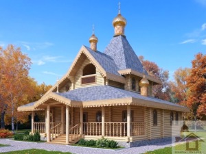 Церкви 120 м² будівництво храму зі зрубу з натуральної деревини