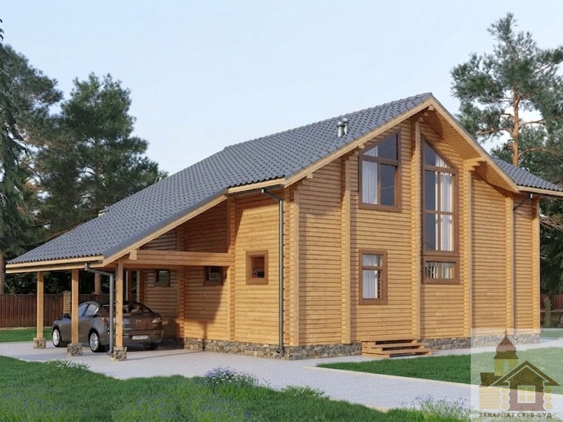 Купити зруб дерев'яного будинку ЗСБ «Кичера» 217 м² для розрахунку вартості