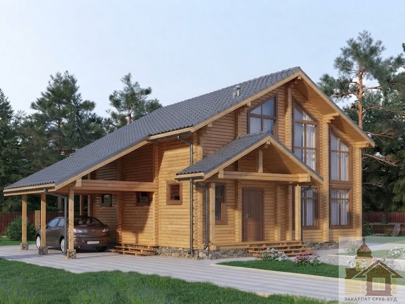 Купити зруб дерев'яного будинку ЗСБ «Кичера» 217 м² для заміської забудови