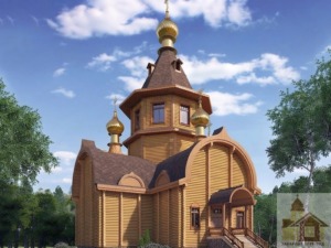 Церкви 422 м² будівництво — дерев'яна церква зі зруб