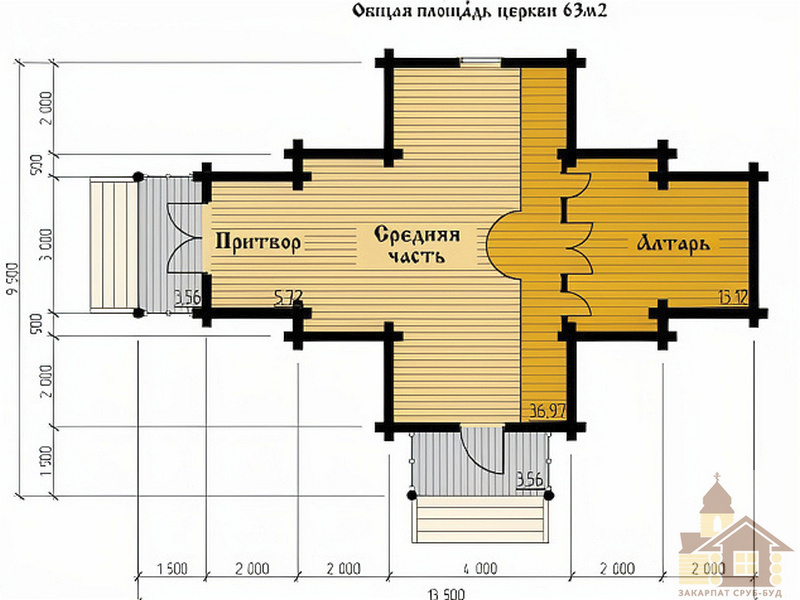 Храм під ключ ціна Киев — дерев’яна дзвіниця зі зрубу