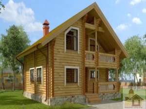Проект двоповерхової лазні з колоди «Смерековий Шепіт» 112 м2, щоб купити зруб лазні під ключ в Україні.
