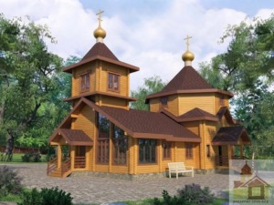 Дерев'яний храм з трапезною