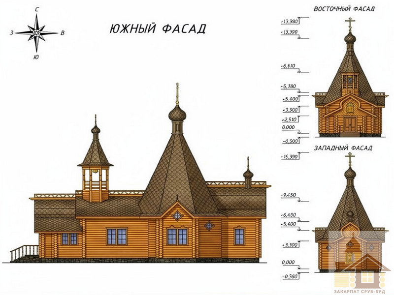Проект церкви купити з рубленого храму зі смереки
