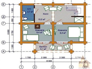 Вигідна пропозиція купити зруб бані в Україні Одеса, проект бані з колоди «Полонинська Тиша».