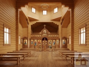 Дерев'яна церква з трапезною
