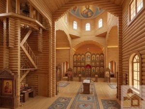 Храм зі смереки з дерев’яного зрубу