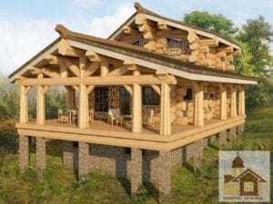 Купити зруб із дикої колоди — міцний дерев’яний будинок під ключ
