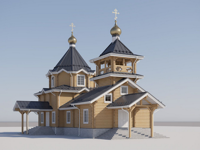 Дерев’яний будинок зрубу храмового типу з оптимальною ціною