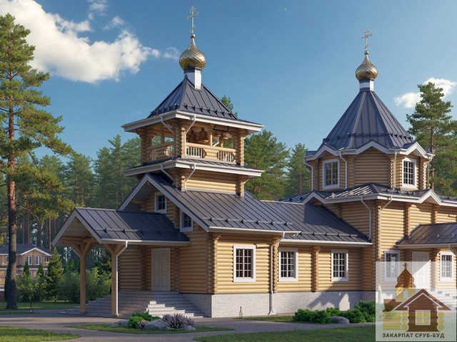Купити зруб для дерев’яного храму за готовим архітектурним проектом