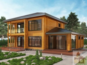 Купити зруб з гаражем — дерев'яний будинок із добірної деревини