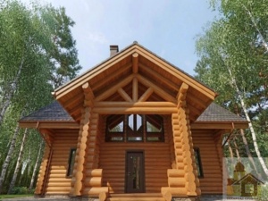 Оциліндрований будинок з мансардою для постійного проживання
