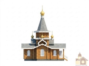 Дерев'яна церква з оциліндрованого брусу смереки.
